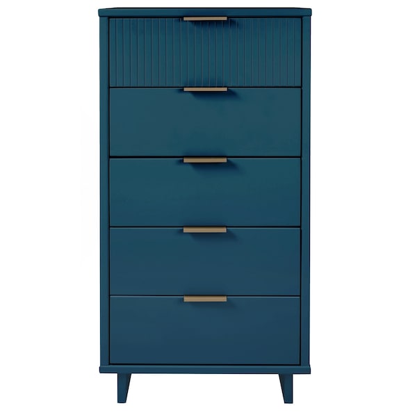 Manhattan Comfort Granville Tall 23.62 Narrow Dresser in Midnight Blue DR-5004 - main